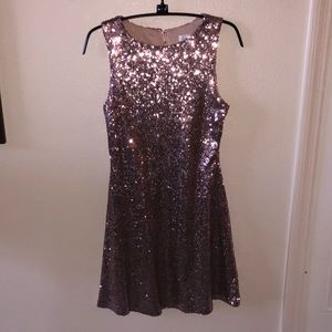 Sequence rose gold dress.